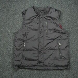 Orvis Vest Men Large Gray Essex Down Filled Puffer Pockets Hiking Hunting